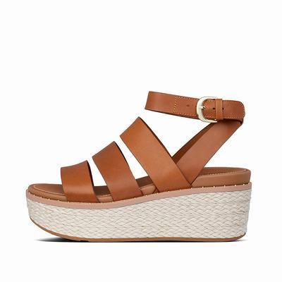 Fitflop Women's ELOISE Espadrille Wedge Sandals - Light Brown, JW2973014